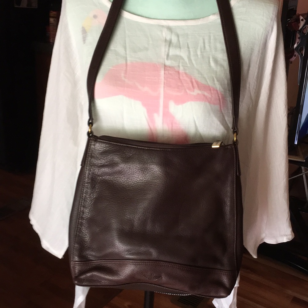 Dockers Brown Genuine Leather Shoulder Bag - Picture 2 of 9